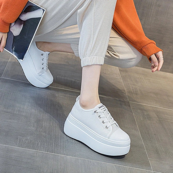 Comfortable White Platform Sneakers