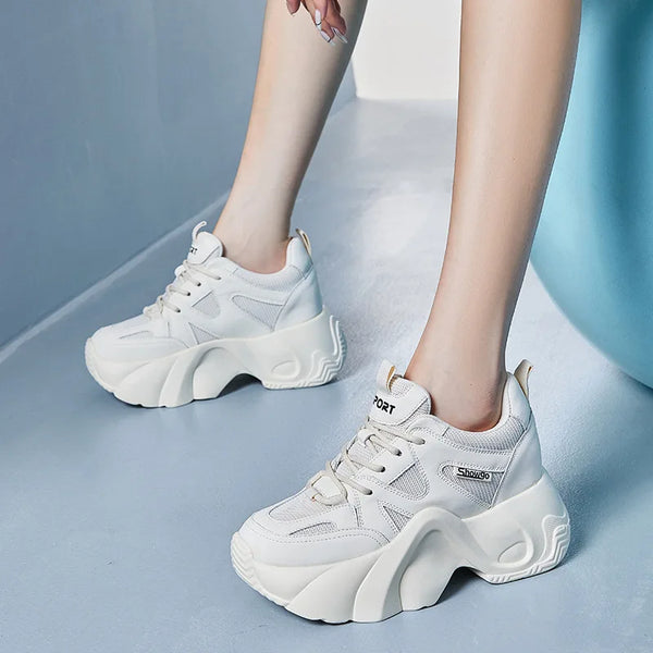 Cute White Platform Sneakers