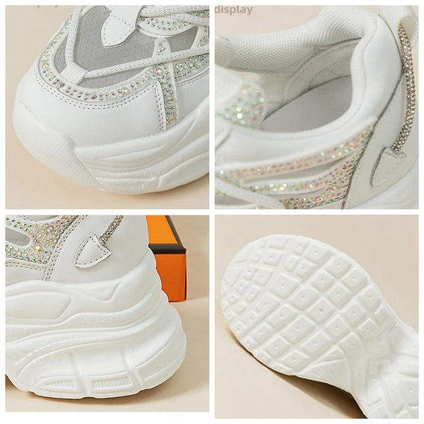 Rhinestone White Sneakers