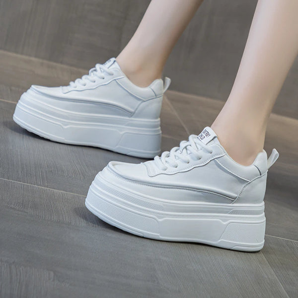 Trendy White Platform Sneakers