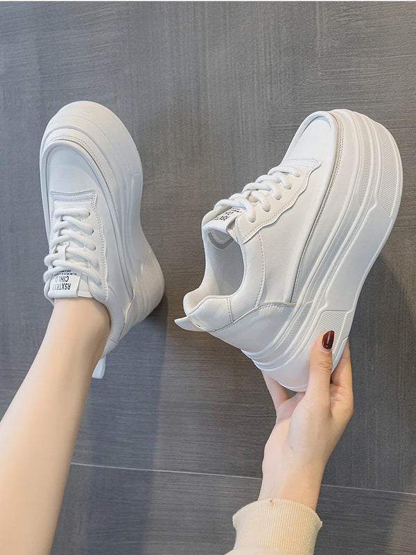 Trendy White Platform Sneakers