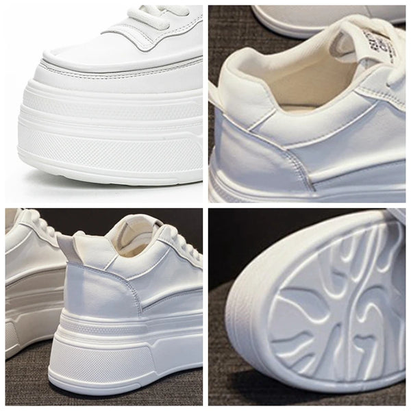 Trendy White Platform Sneakers