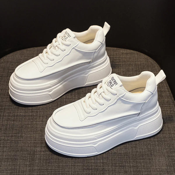 Trendy White Platform Sneakers