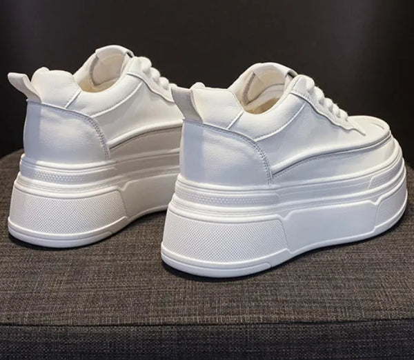 Trendy White Platform Sneakers