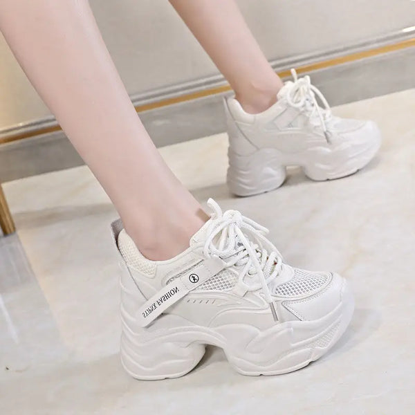 Wedge sneakers for women white