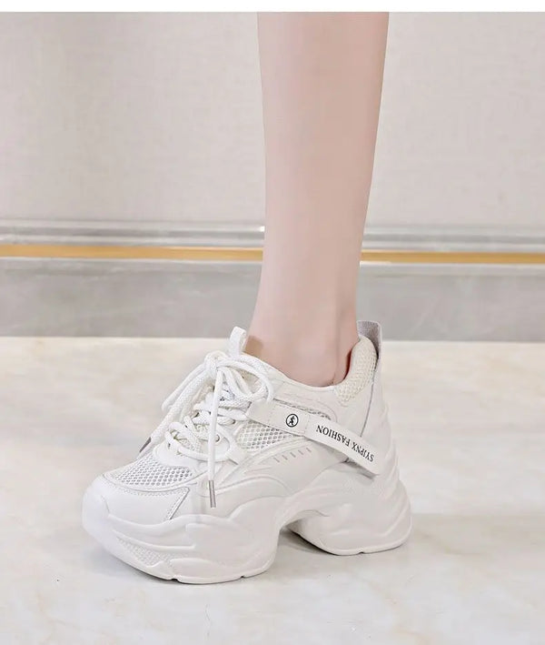 Wedge sneakers for women white