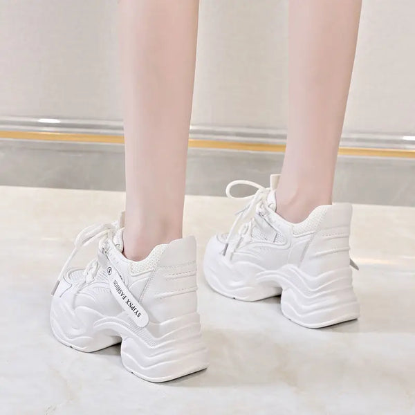 Wedge sneakers for women white