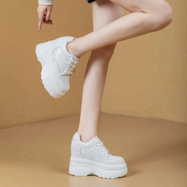 White and metallic sneakers