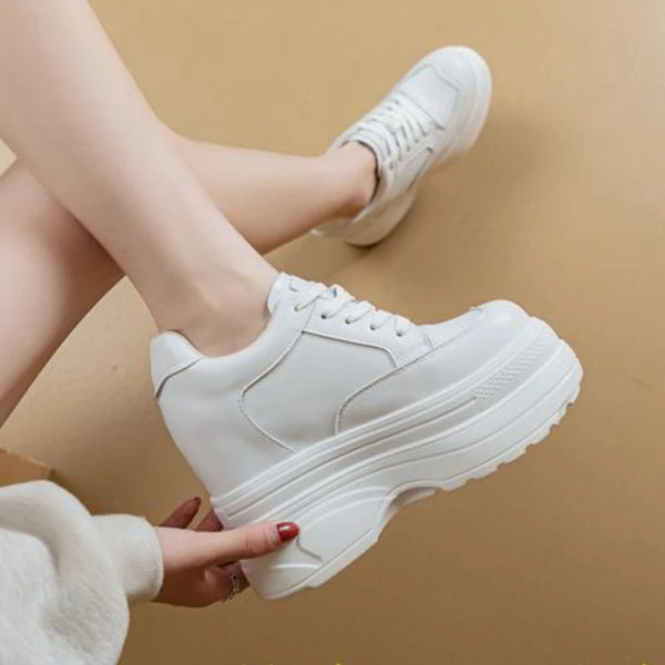 White and metallic sneakers