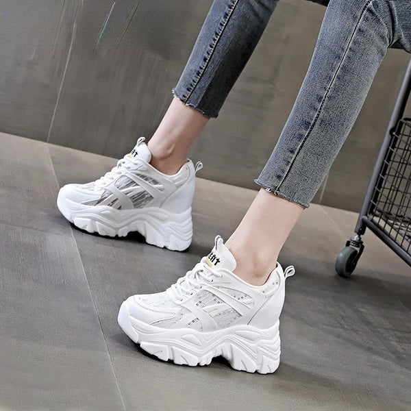 White Athletic Sneakers Women's