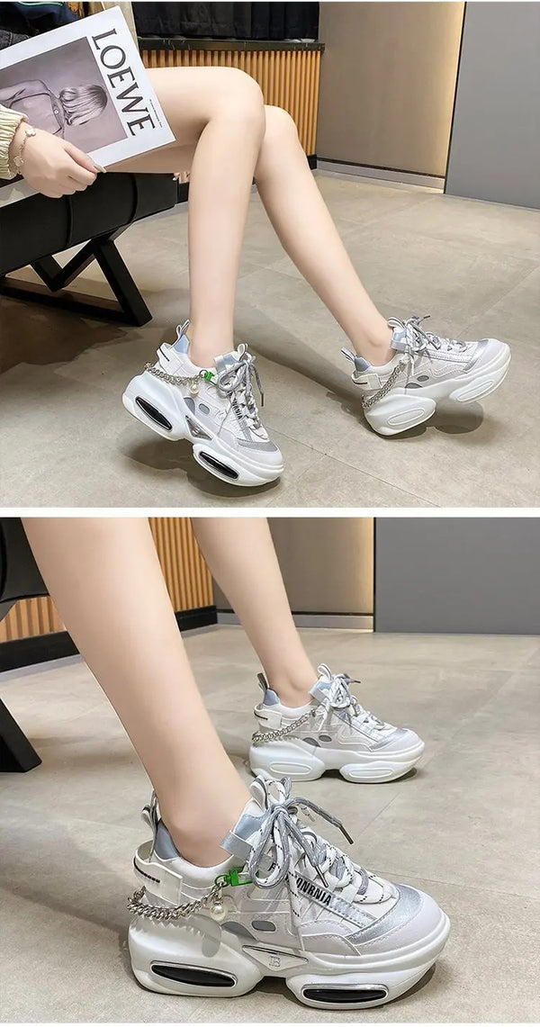 White designer women's sneakers