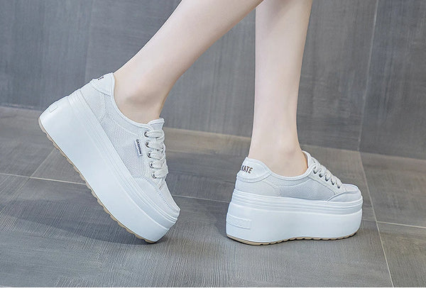 White high top sneakers leather