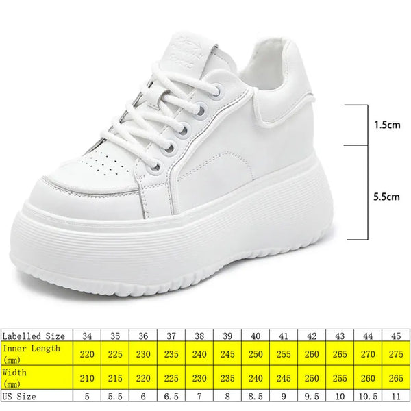 White Platform Leather Sneakers