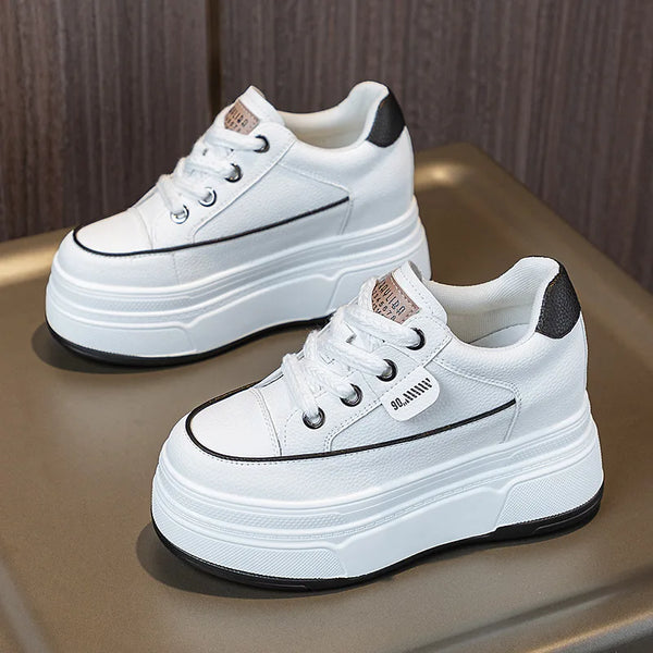 White retro sneakers women's