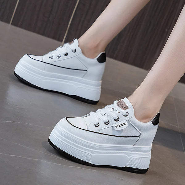 White retro sneakers women's