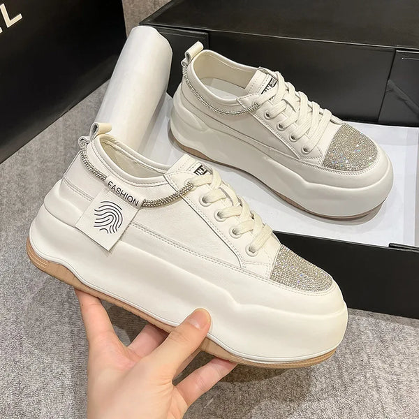 White Rhinestone Sneakers