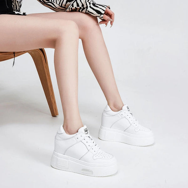 White Sneakers with Black Laces