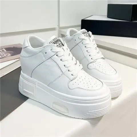 White Sneakers with Black Laces