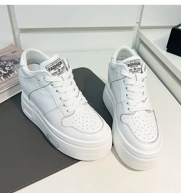 White Sneakers with Black Laces