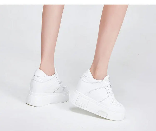 White Sneakers with Black Laces