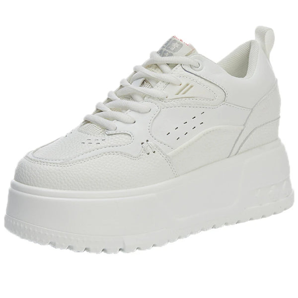 White sneakers with wide toe box