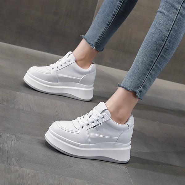 White Wedge Sneakers Women's