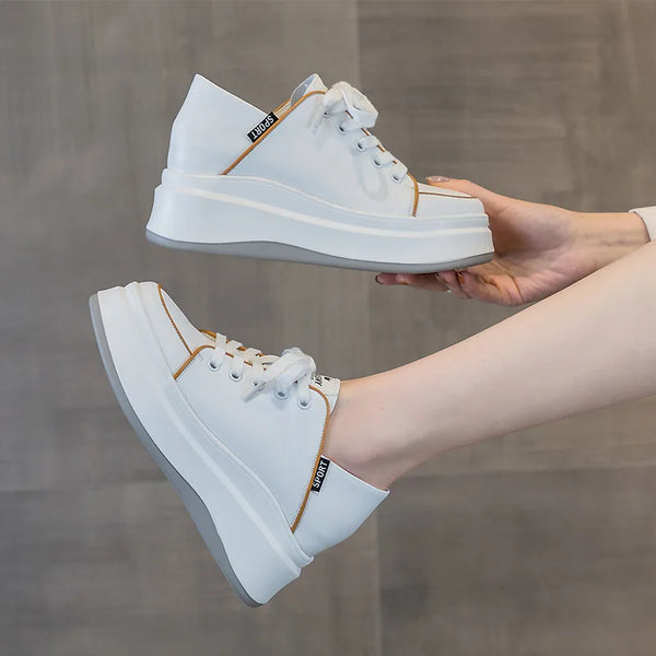 White Wedge Sneakers