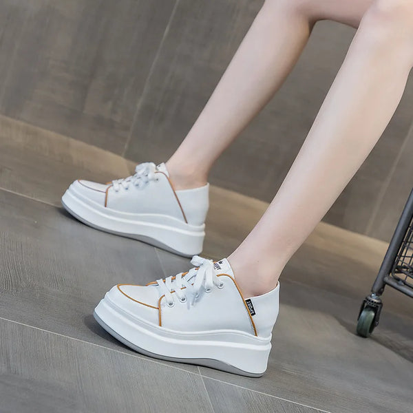 White Wedge Sneakers