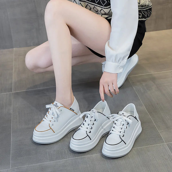 White Wedge Sneakers