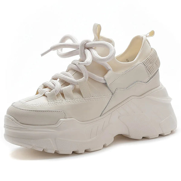 White Women's Leather Sneakers