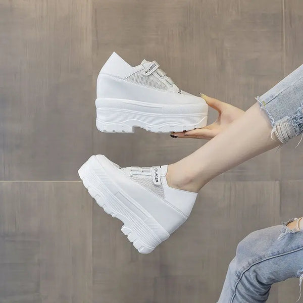 Women's plain white sneakers