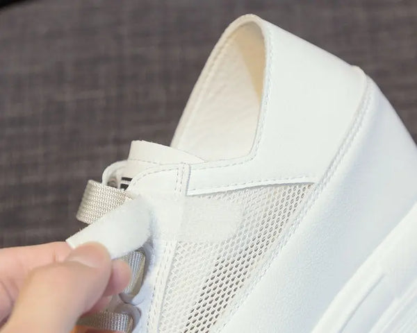 Women's plain white sneakers