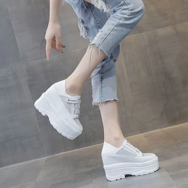 Women's plain white sneakers