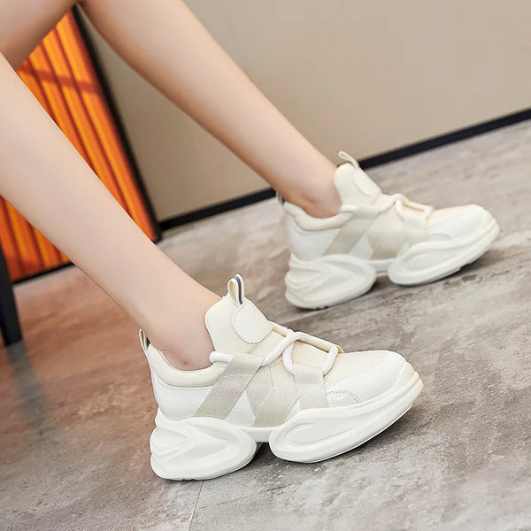 Women's white basketball sneakers