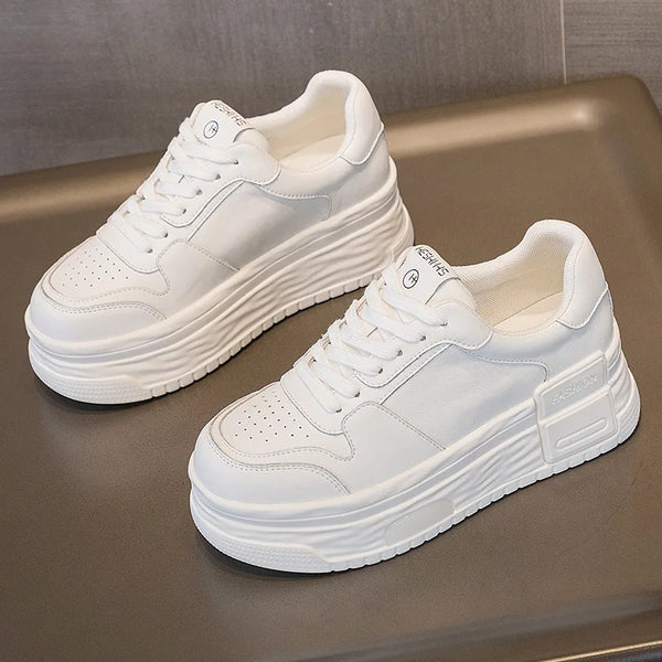 Women's White Chunky Sneakers