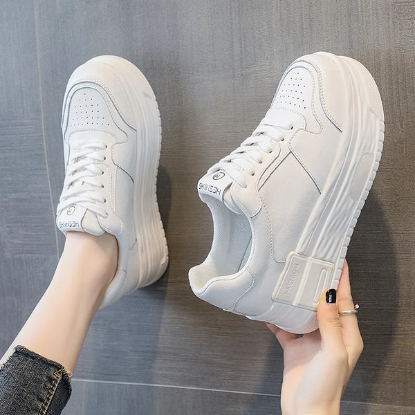 Women's White Chunky Sneakers