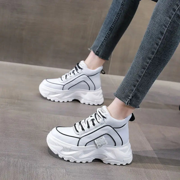 Women's White Leather Sneakers