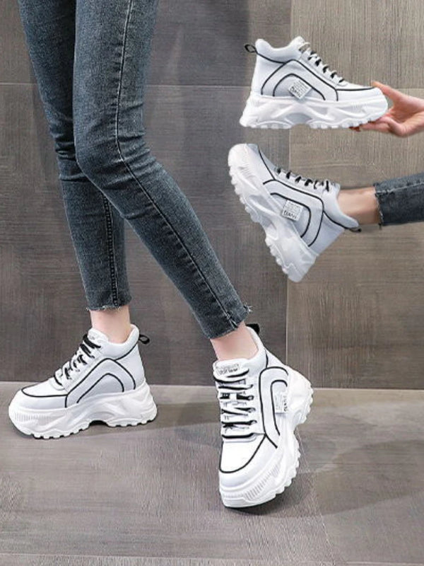 Women's White Leather Sneakers