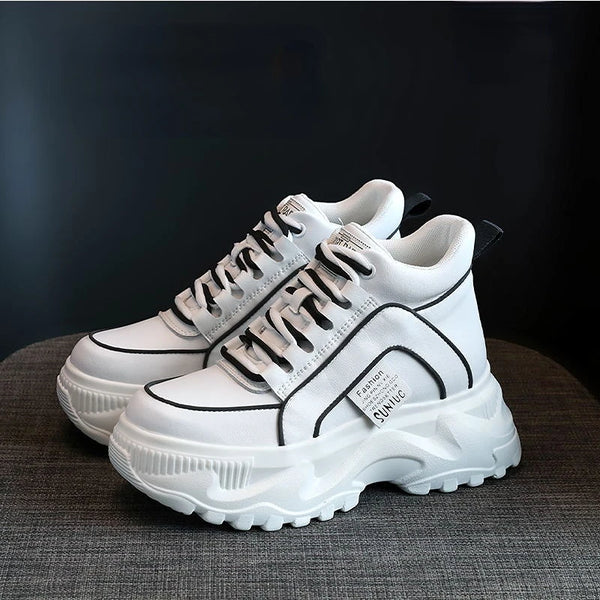 Women's White Leather Sneakers