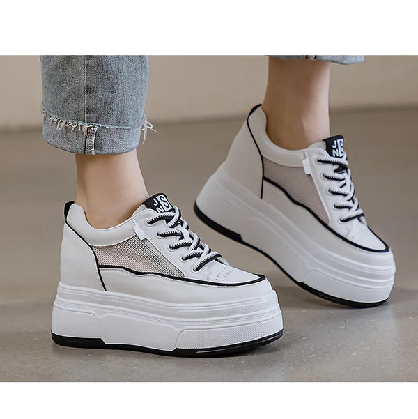 Women's White Platform Sneakers