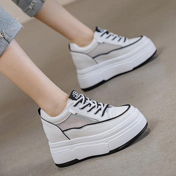 Women's White Platform Sneakers