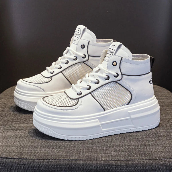 Women's White Wedge Sneakers