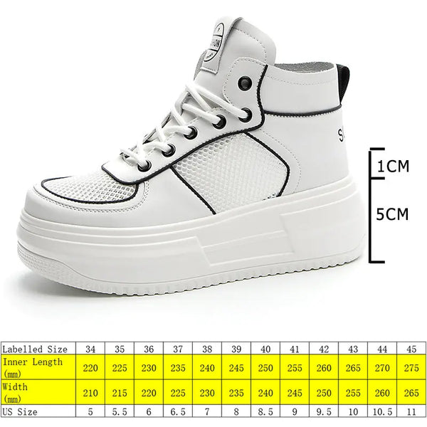 Women's White Wedge Sneakers