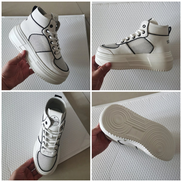 Women's White Wedge Sneakers